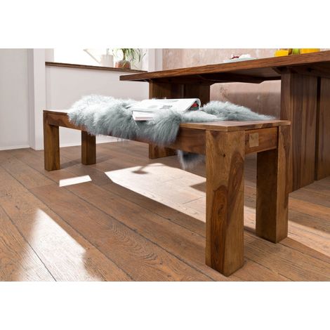 panca Sheesham marrone Laccato 200x35x45 cm (BxTxH) smontato SYDNEY 131 (1/3)