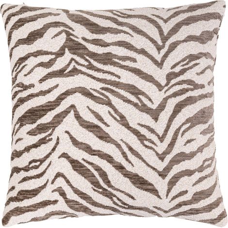 Coussin motif tigre taupe chic et texturé - taupe tigre (1/4)