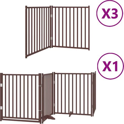 Maison Exclusive - Cancello Cani Porta Pieghevole Marrone 10 Pannelli 800cm Pioppo