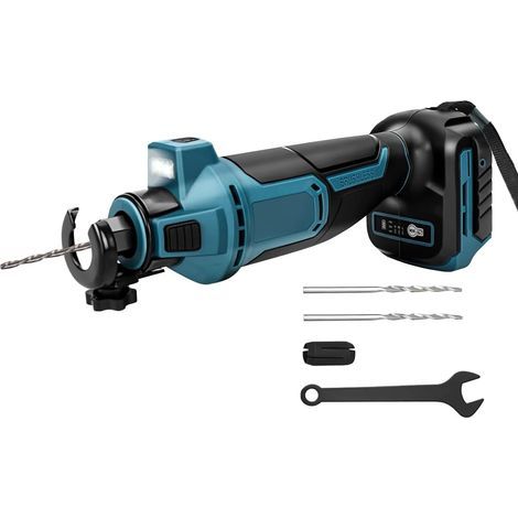 Coupe-plaques de plâtre rotatif sans fil compatible avec batterie Makita 18 V, outil de coupe pour plaques de plâtre, scie spirale sans fil, éclairage LED, 3 vitesses 20 000/25 000/30 000 tr/min, régl (1/5)