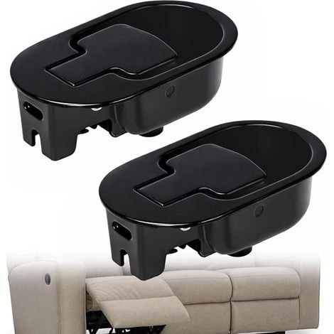 Levier de Fauteuil et Canapé Inclinable Relax, Manche en Métal D'aluminium Solide Noir sans Câble (2 Pièces) (1/5)