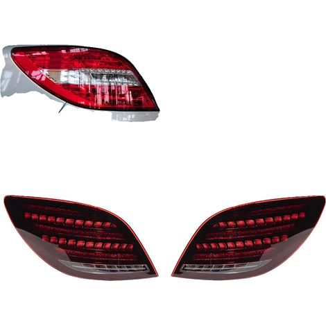 Gruppo ottico posteriore a LED, compatibile con Mercedes Classe R W251 2005-2017, funzione di segnalazione dinamica, ROSSO, R-Class LED-a (1/2)