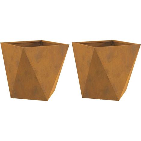 Jardinière 2 pcs Rouillé 40 x 40 x 40 cm CFW965571 (1/5)
