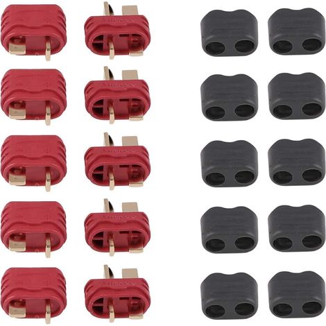 YUNIQUE Italia ® 5 Paia di connettori T-Plug di Alta qualità, Maschio-Femmina con Guaina di Protezione , Connettori per Batterie da Modellismo RC Lipo (1/5)