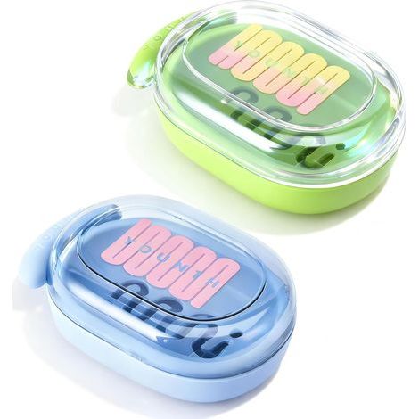 2 Pièces Boite Savon Voyage, avec Couvercle Transparent Boite Savon Solide, Boîte à Savon Portable avec Rack de Vidange, Bleu et Vert pour Voyages, Chambre (1/5)