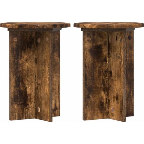 Maison Exclusive - Pflanzenständer 2 pcs Geräucherte Eiche Ø29,5