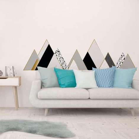 Stickers muraux - Décoration chambre salon - Autocollant Sticker mural géant montagnes scandinaves RWENZORI - 40x60cm (1/5)