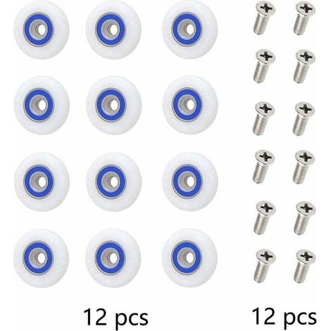 Roulette Porte Douche Roulettes pour Porte de Douche Roulette Porte Douche Roues Roulettes de Rechange Roulette Porte Roulette de Douche pour Porte de Douche avec Des Vis.27 mm de diamètre.Starlight.1 (1/3)