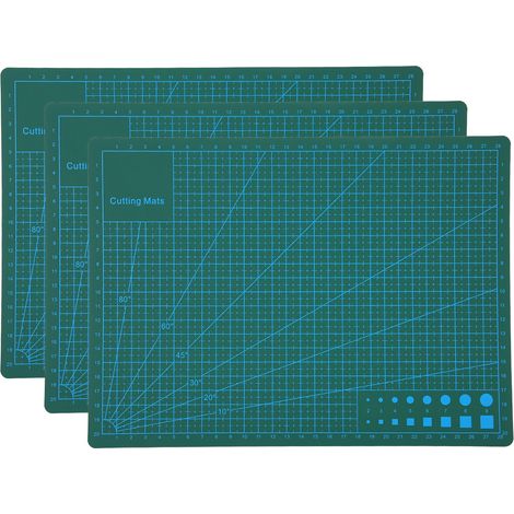 Lot de 3 tapis de découpe A4, planche graduée pour papier, tampon caoutchouc, gravure, accessoires de remplacement (1/5)