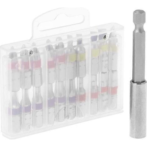 Nouveau coffret 2021 de 20 embouts de tournevis Torx plats et hexagonaux, tête PH, code couleur et porte-embout magnétique (1/5)