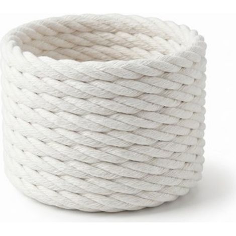 Vaso decorativo in stile intrecciato, bianco con effetto corda