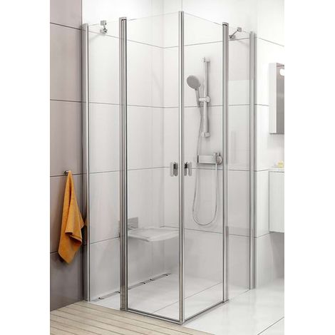 Ravak Chrome - Puerta de ducha CRV2-110, 108-110 cm, aluminio brillante/vidrio transparente 1QVD0C00Z1