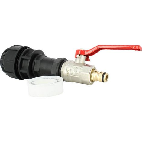 Vanne 1/4 de tour laiton - embout rapide - kit couplage cuve (1/2)