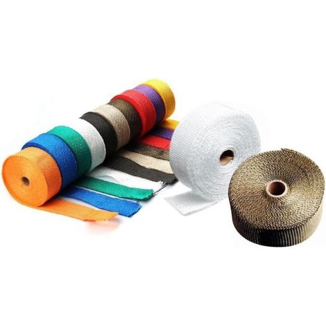 Ruban isolant thermique pour tuyau d'échappement de 5 mètres, ruban d'isolation pour tuyau d'échappement, tissu isolant thermique durable et pratique pour moto (1/5)