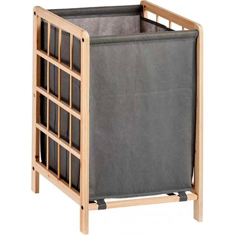 BigBuy Moderner Wäschekorb Grau 33x60x39,5 cm