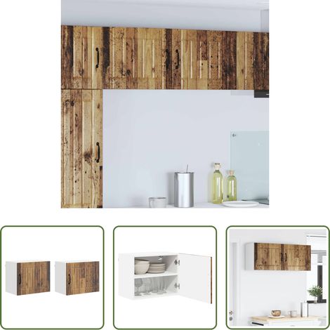 Rangement cuisine - Armoire de cuisine 2 pcs Bois ancien 50 x 31 x 40 cm (1/5)