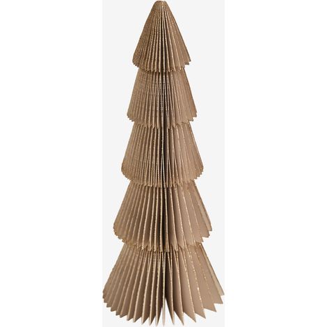 SKLUM Jesper Papier-Weihnachtsbaum Beige Leinen mit goldenem Rand ↑15 cm (1/5)