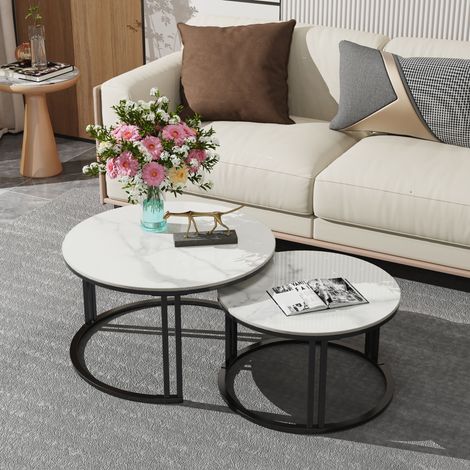 Heavy Duty Industrial Stacked Nesting Coffee Table, Bentley white (1/5)