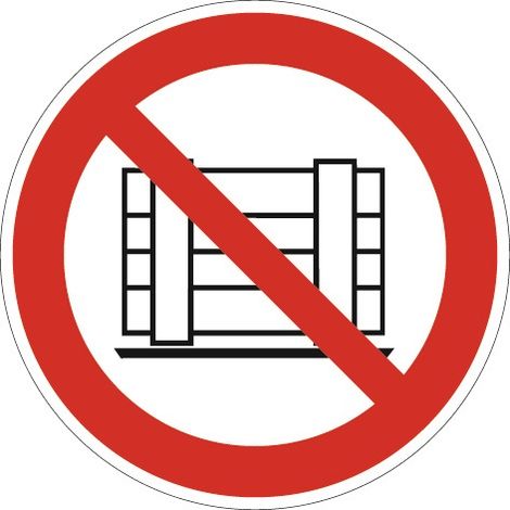 Verbotszeichen ASR A1.3/DIN EN ISO 7010 Abstellen oder Lagern verboten Folie (1/2)