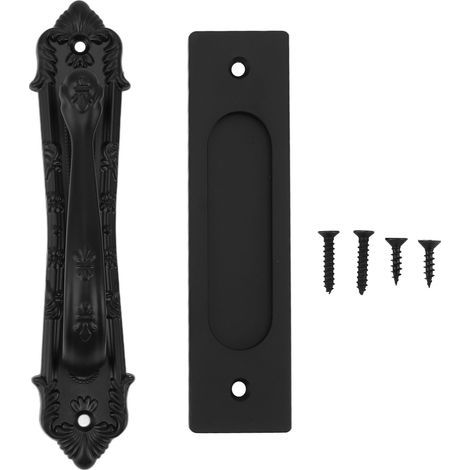 aqxreight Poignée de Porte de Grange Coulissante en Aluminium Punch Noir Punch à Double Face Poignée de Traction de Porte pour l'armoire de Porte (1/5)