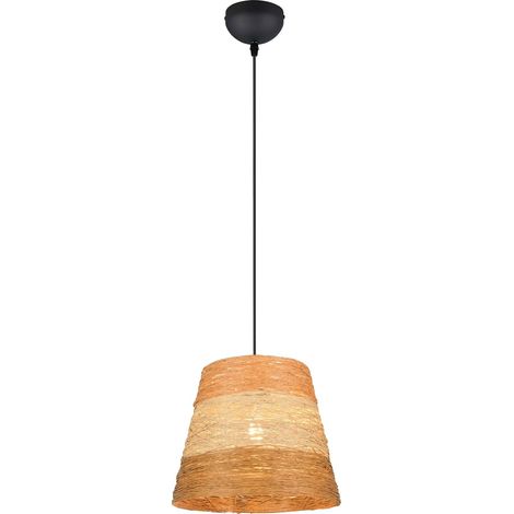 Lampada a sospensione, fibre naturali, 3 tonalità, D 25 cm, Joeline (1/5)