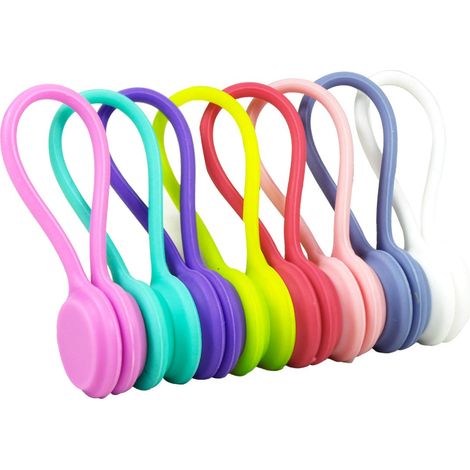 Set di 8 clip magnetiche per cavi, fascette, cinghie e cavi elettrici. - AquaForge (1/5)