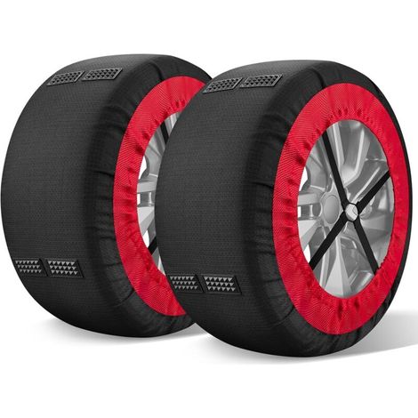 Catene da neve in tessuto, kit da 2 pezzi per auto + guanti, taglia: XL (1/4)
