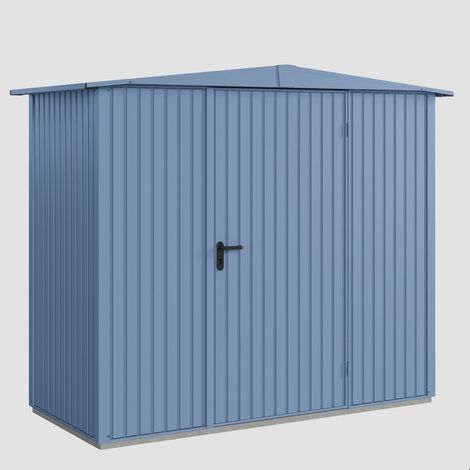 Hörmann Ecostar Metall-Gerätehaus Trend mit Satteldach Typ 1, 259 x 121 cm, taubenblau, 2,6 m², 1-flüglige Tür