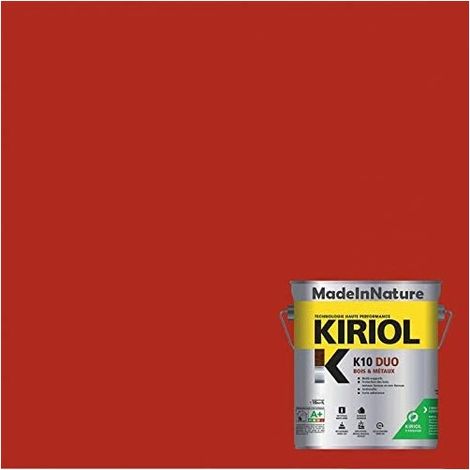 Peinture Bois et Métaux, Sous couche et Finition, Antirouille, sur Fer, Acier, Galvanisé, même rouillés, très opacifiant - 2.5 litres - RAL 3000. (1/4)