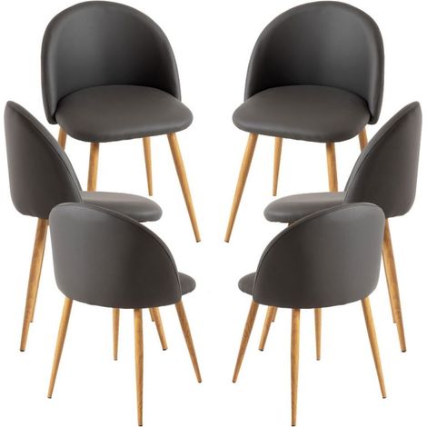 Packs Sillas Comedor - Pack 6 Sillas Vint Polipiel - Gris (1/5)