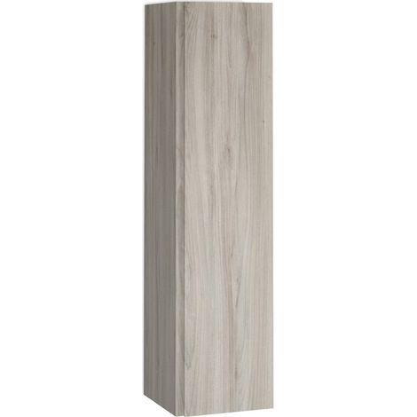 Columna de Baño Suspendida 1 Puerta  Armario Alto Baño Colgante 140x34,9x32,2cm Pino gris (1/5)
