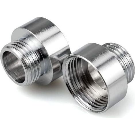 Adaptateurs de robinet chromé 3/4' x 1/2' – Réduction mamelon en laiton – 2 pièces pour raccords tuyaux d'eau (1/3)