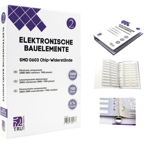 TRU COMPONENTS TC-6869404 TC-6869404 Sortiments-Album SMD 0603 0.1 W 5 % 1000 Teile (1/3)