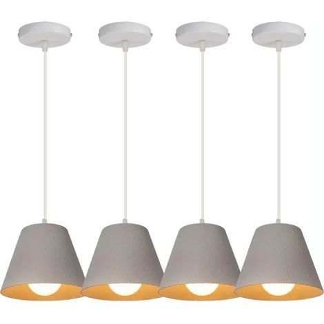 4pcs Rétro Suspension Luminaire en Peinture de pierre,E27 Lustre Industriel Lampe de Plafond Vintage pour Salon Chambre (1/5)