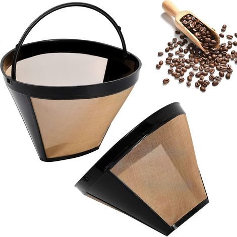 filtres à café universels permanents en acier inoxydable, lavables et réutilisables, avec panier à café en maille ( ) (1/5)