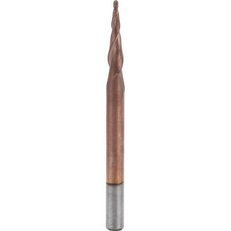 Fraise R0.5x15xD4x50, tête sphérique conique, outils de coupe en acier au tungstène avec revêtement pour le rainurage d'extrémité (1/5)