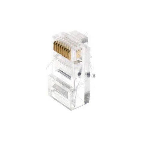connecteurs - modular - 8 points / 8 contacts - cat5e/cat6 - pour cable rigide - lot de 10 - gigamédia mj8ep8cr