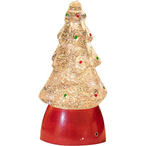Weihnachtsbaum-Nachtlicht, stimmungsvolle Tischdekoration, Kristall-LED-Leuchtornament, baumförmig, rot (1/5)