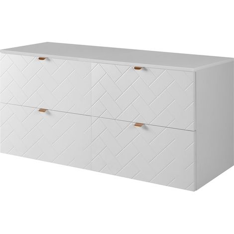 Mobile da bagno, Bianco Opaco, 120 x 57 x 46 cm, Maniglie Dorate (1/5)