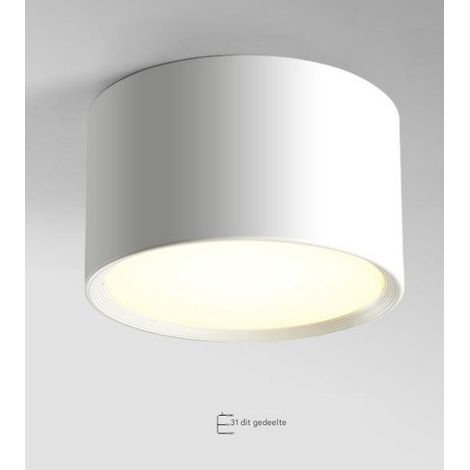 Plafonnier - Lumière blanc chaud - Abat-jour taupe avec diffuseur blanc et douille E27 - 1 pièce - Pour salon et chambre - Taupe (1/5)