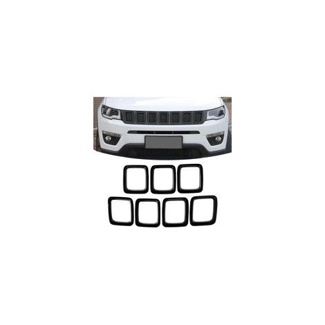 Grille de calandre noire ABS Accessoires extérieurs pour Jeep Compass MP 2017 2018 2019 (1/4)