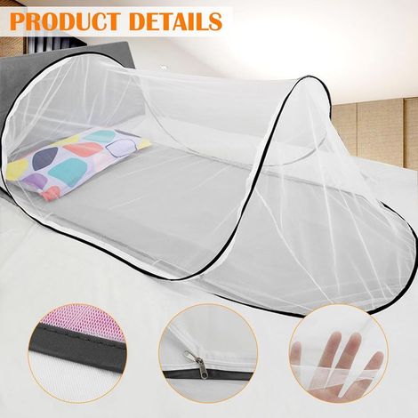 Folding mosquito net, 200 x 80 x 56 cm. Travel mosquito net. Bed mosquito net. Foldable mosquito net. Foldable mosquito net for single beds. Camping mosquito net. (1/5)