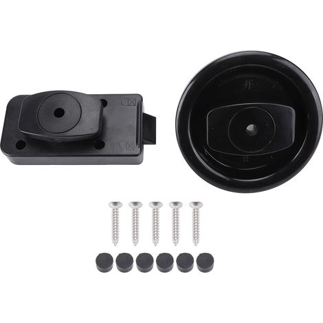 Serrure de porte de toilette circulaire en plastique ABS dur, loquet rotatif de salle de bain pour Camping-Car, voiture, remorque, Yachts, bateaux