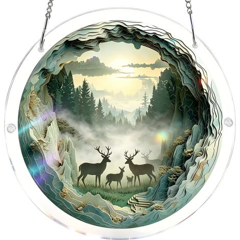 Attrape-soleil, puzzle en acrylique, décoration de fenêtre, puzzle translucide coloré à suspendre, à monter soi-même, type S (1/2)