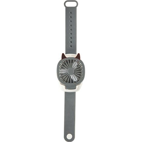 Mini-Ventilator in Uhrenform, USB-aufladbar, mit bunten Lichtern und 3 Geschwindigkeitsstufen, ideal für Kinder. Abnehmbarer Tischventilator mit bunten Lichtern.