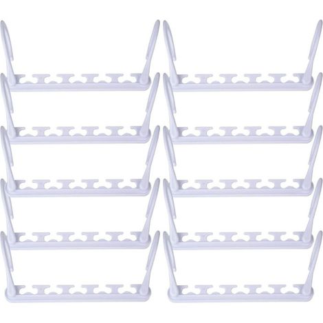 Set mit 10 schwarzen, platzsparenden, faltbaren Kleiderbügeln aus strapazierfähigem Kunststoff.