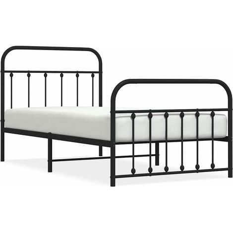 Maison Exclusive - Giroletto con Testiera e Pediera Metallo Nero 100x190 cm (1/5)