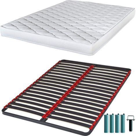 Matelas mousse + Sommier métal C39 140x190 Marly - Hauteur 15 cm - Soutien ferme (1/5)