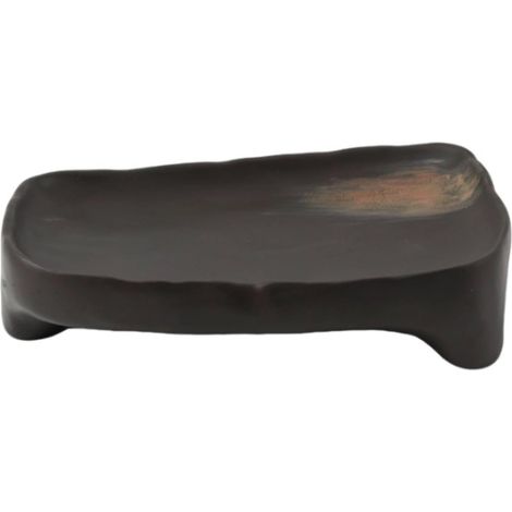 Industrial Serving Tray, Decorative Resin Tray with Wood-Look Finish and Legs, Concave Surface, Sturdy and Lightweight, Suitable for Gifts, Living Room, Office, or Coffee Table Decoration (1/5)