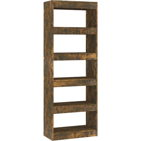 vidaXL Estantería/divisor madera ingeniería roble ahumado 60x30x166 cm (1/2)